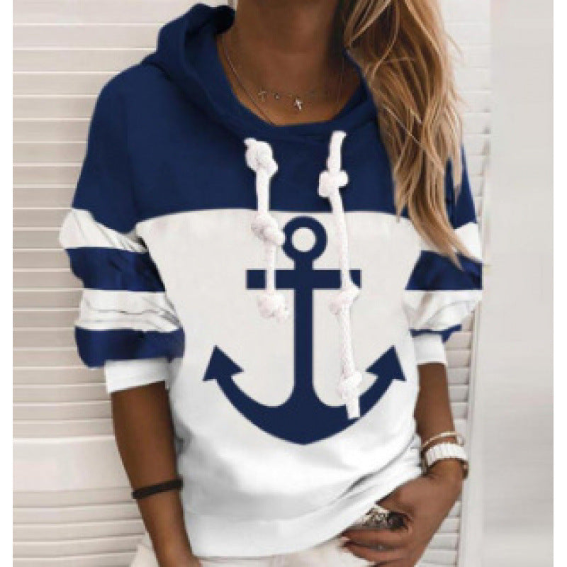 Digital Printed Hoodie Female Slim Fit