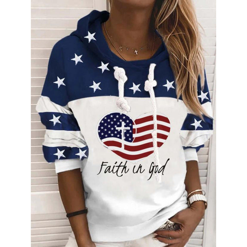 Digital Printed Hoodie Female Slim Fit