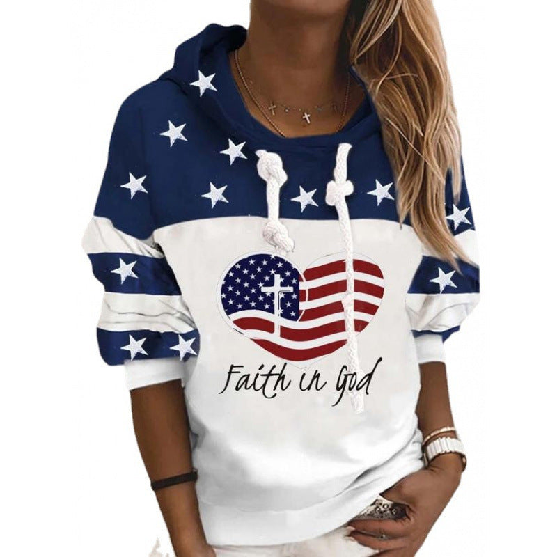 Digital Printed Hoodie Female Slim Fit