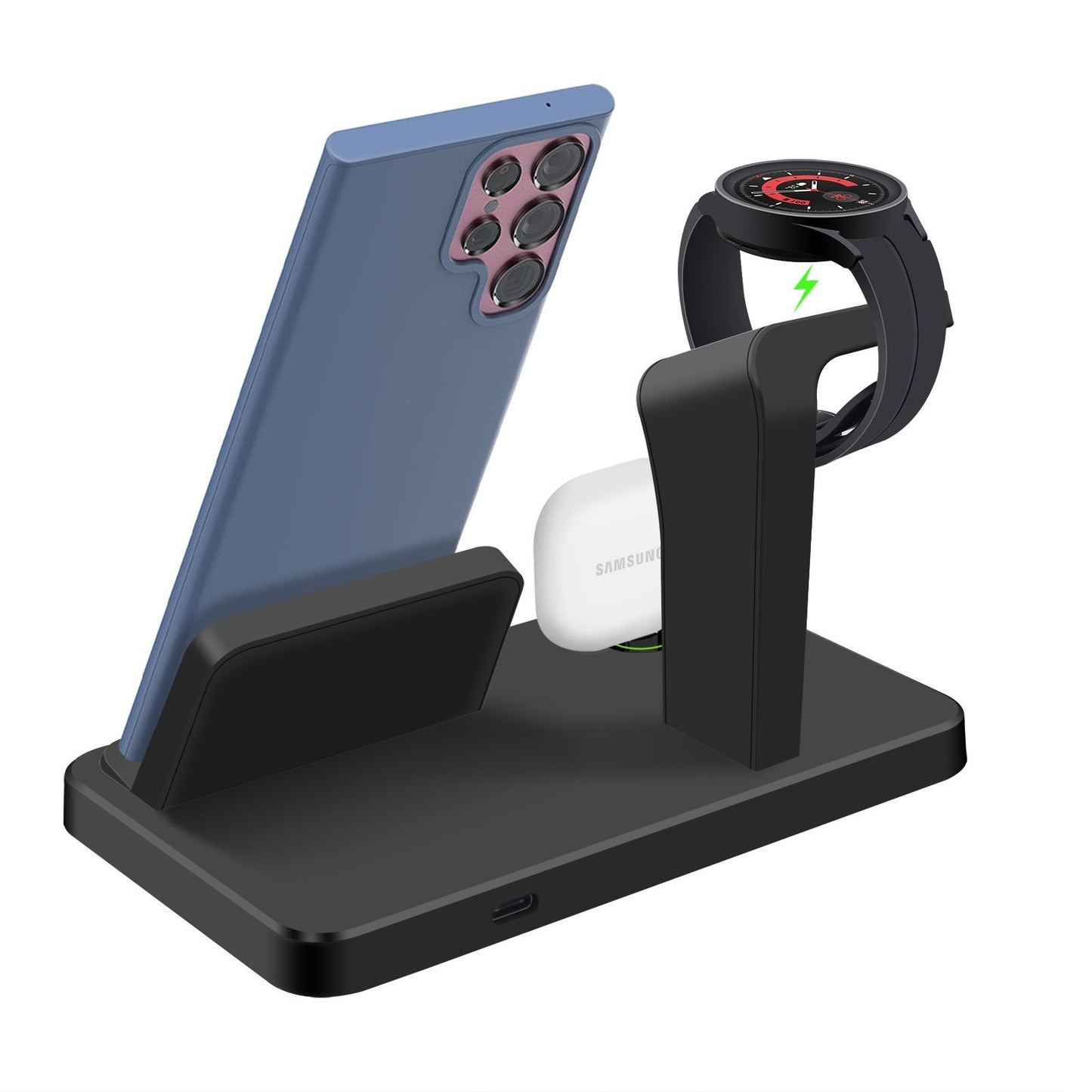Vertical Three-in-one Watch Wireless Charger Straight