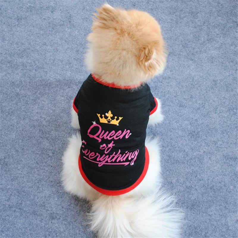 Pet Dog Cotton Printed Breathable Black T-shirt